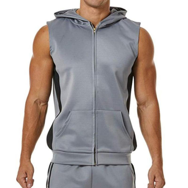 Men's Casual Colorblock Hooded Vest 05372465TO