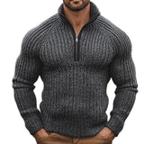 Men's Retro Casual Heathered Zipper Sweater 26370598TO