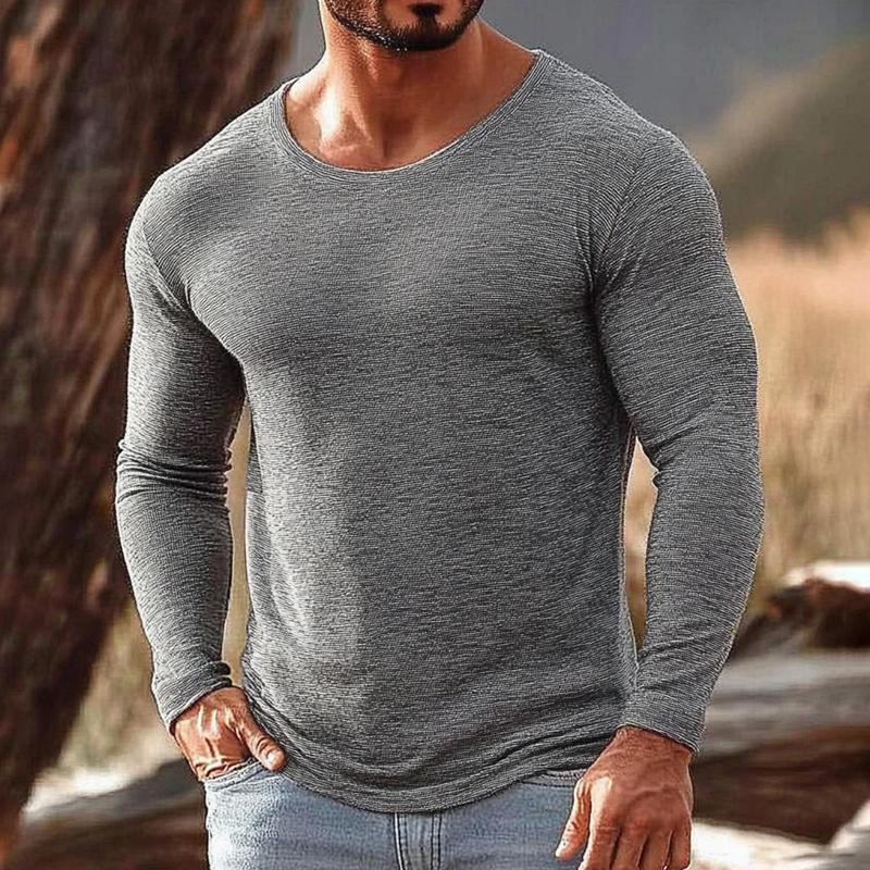 Men's Fashion Round Neck Long Sleeve Casual T-shirt 65562317Z