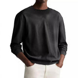 Men's Solid Color Round Neck Long Sleeve Sweatshirt 67619707Y