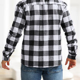 Men's Casual Plaid Lapel Shirt Jacket 84814297X