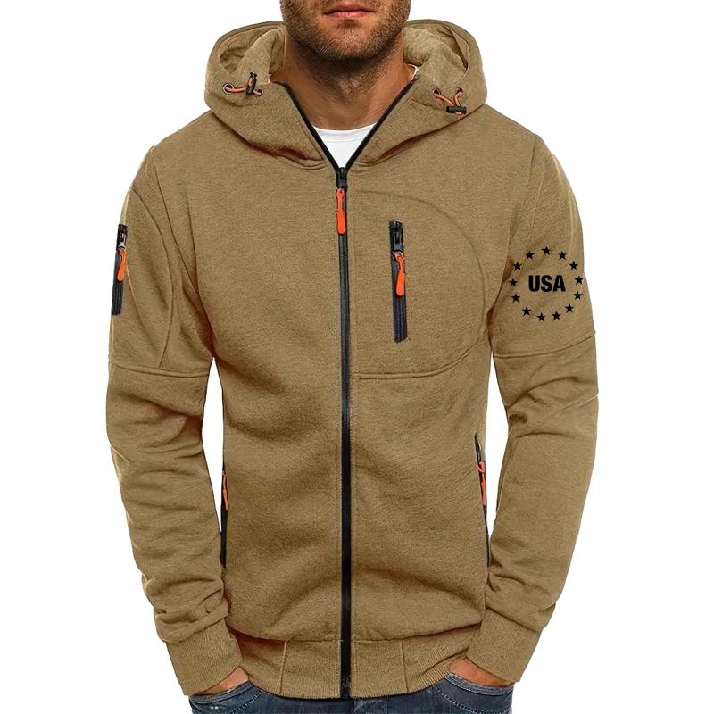 Men's Casual Zip-Up Hoodie Jacket 59204205X