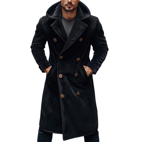 Men's Retro Casual Suede Double Breasted Mid-Length Coat 16048578TO