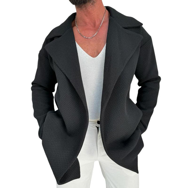 Men's Fashion Solid Color Lapel Casual Mid-length Coat 49423974Z