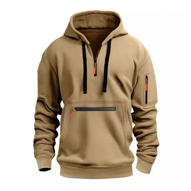 Men's Casual Multi-pocket Loose Sports Hoodie 51568546M