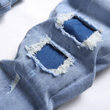 Men's Fashion Distressed Hole Slim Jeans 05474991Z