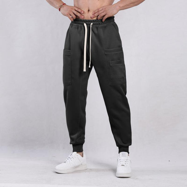 Men's Solid Color Elastic Waist Loose Sports Pants 46625398Z