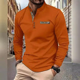 Men's Colorblock Stand Collar Long Sleeve T-Shirt 46741590Y