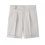 Men's Vintage Solid Straight Suit Shorts 54640308Z