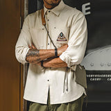 Men's Retro Indian Totem Pocket Lapel Long Sleeve Cargo Shirt 14963060Z