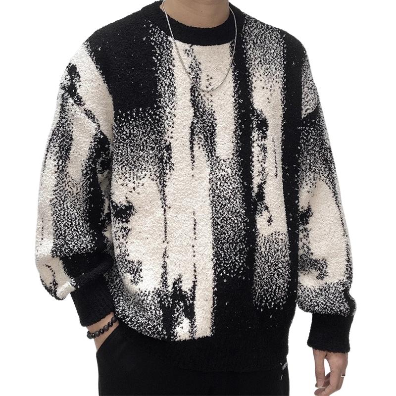 Men's Casual Contrast Color Knitted Sweater 84758022U