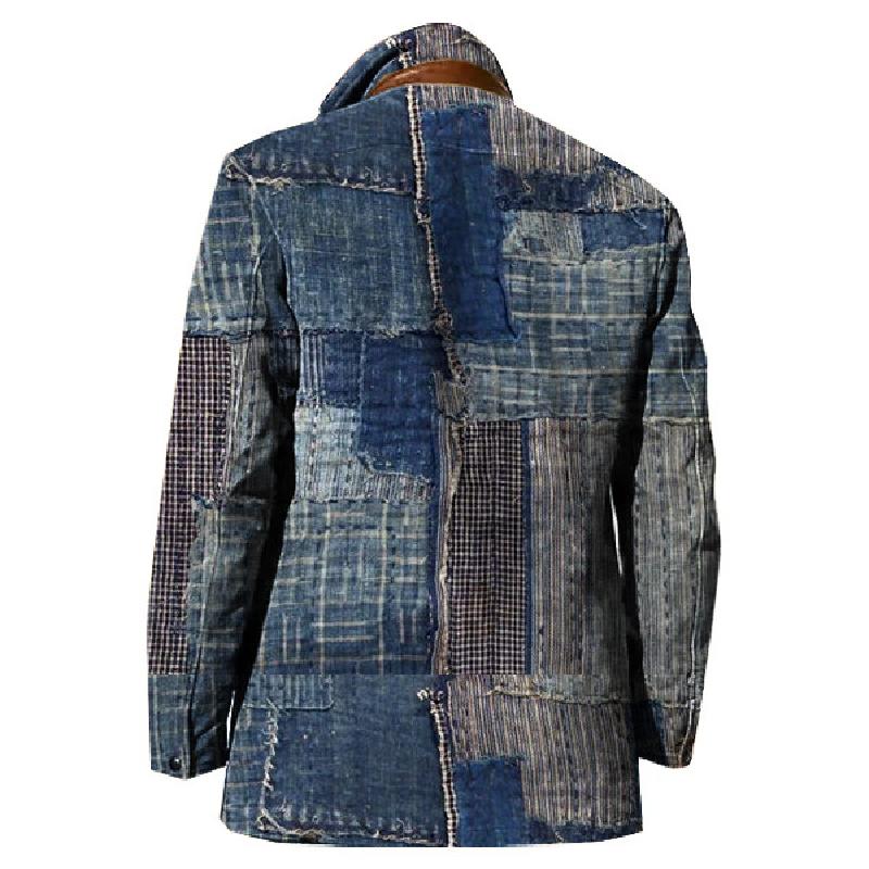 Men's Vintage Patchwork Double Lapel Jacket 00973645F