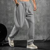 Men's Solid Color Loose Elastic Waist Sports Pants 57647138Z