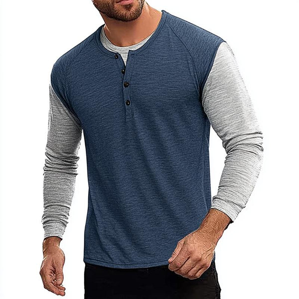 Men's Casual Colorblock Bottoming Shirt 31743759F