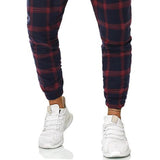 Men's Retro Casual Plaid Print Drawstring Sports Pants 69845647TO