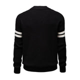 Men's Casual Stand-up Collar Colorblock Loose Zipper Knitted Cardigan 24106709M