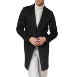 Men's Casual Mid-Length Woolen Single-Breasted Coat 01709100Y