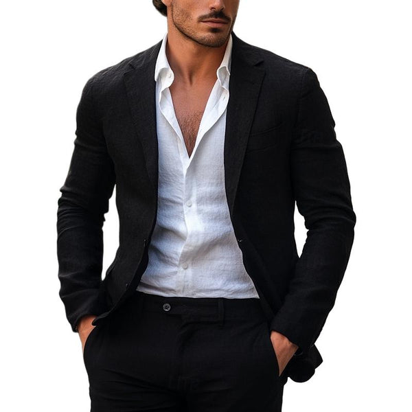 Men's Solid Color Lapel Single Breasted Blazer 16836368Y