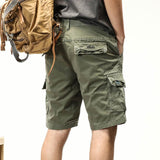 Men's Vintage Solid Multi-Pocket Cargo Shorts 64748618Y