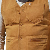 Men's Classic Slim V-Neck Canvas Vest 26736492F