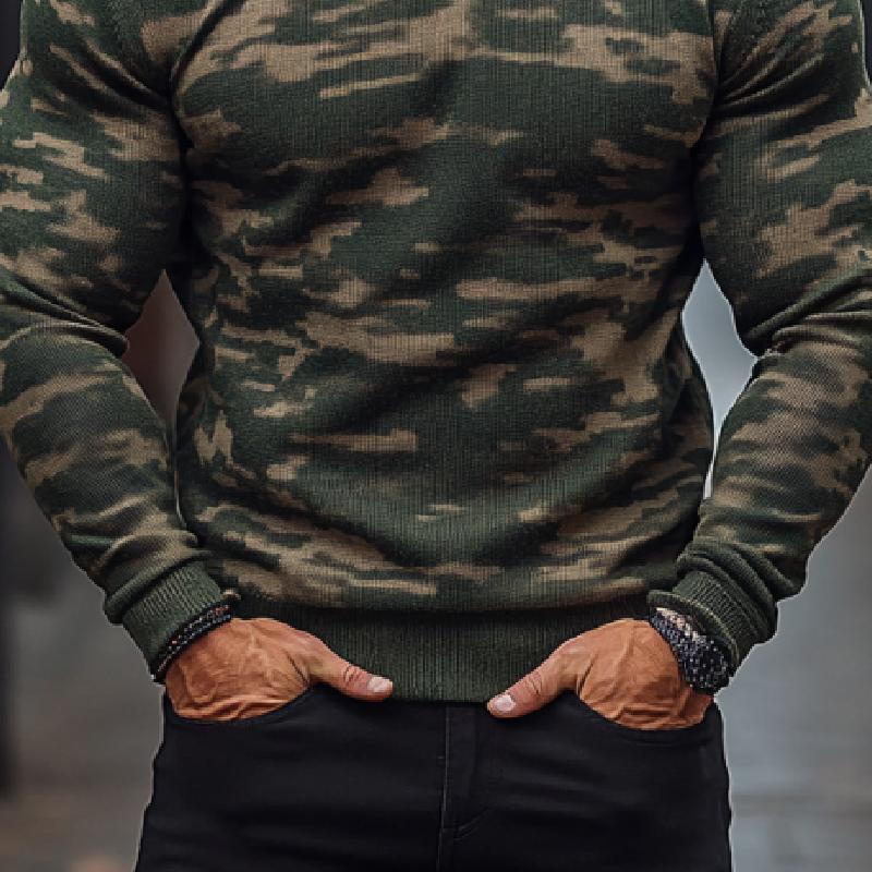 Men's Classic Casual Camouflage Crew Neck Sweater 45085331K