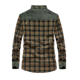 Men's Retro Check Stitching Corduroy Lining Plush Warm Jacket 19396468Y