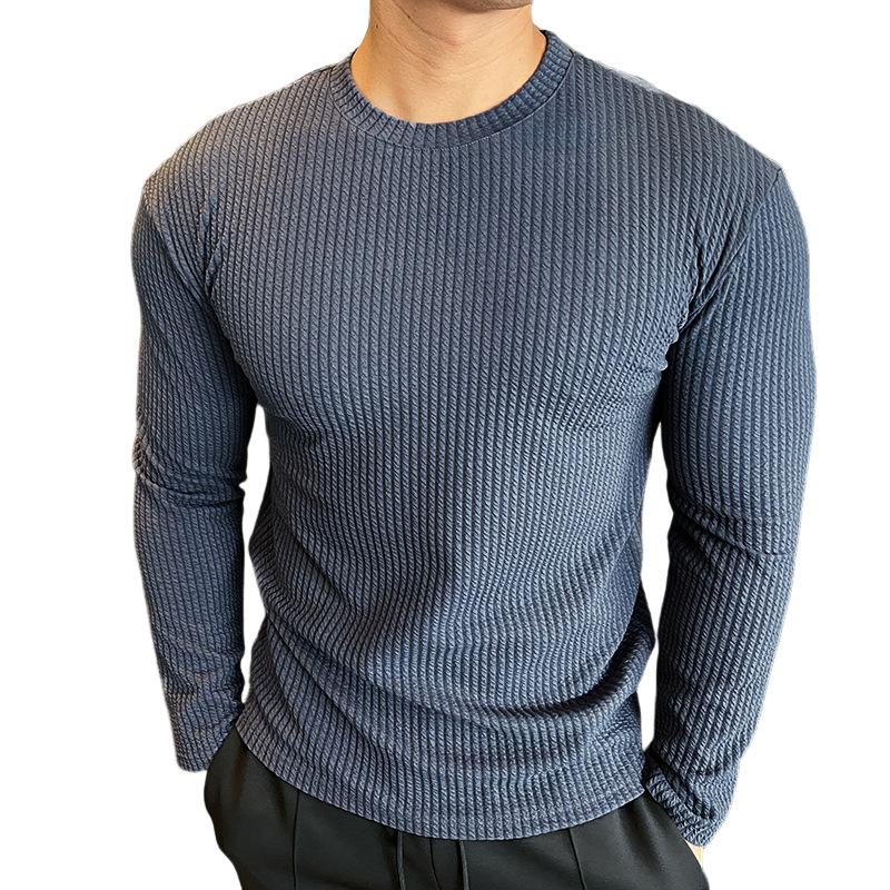 Men's Casual Simple Pullover Knitted Bottoming Shirt　44440745F