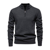 Men's Casual Zipper Stand Collar Loose Fleece Pullover Sweatshirt 26505971M