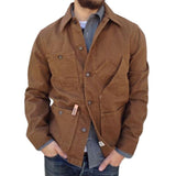 Men's Classic Vintage Canvas Lapel Jacket 70031522F