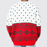 Men's Casual Christmas Contrast Jacquard Crew Neck Knit Sweater 85183515M