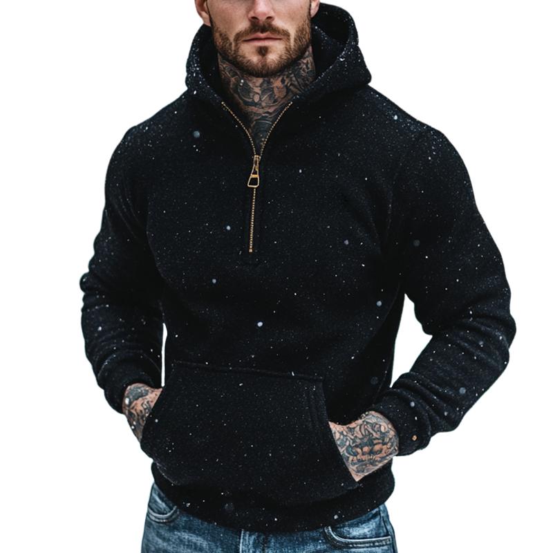 Men's Retro Casual Solid Color Zip-Up Hoodie 68503807TO