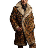 Men's Mid-length Leopard Print Warm Coat 03593046F