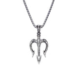 Retro Casual Nordic Trident Neptune Necklace 59483419TO