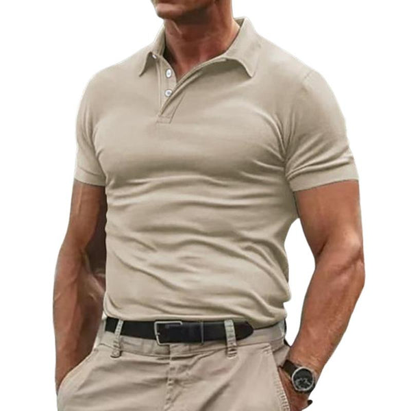 Men's Solid Color Short-sleeved Bottoming POLO Shirt 20127919X