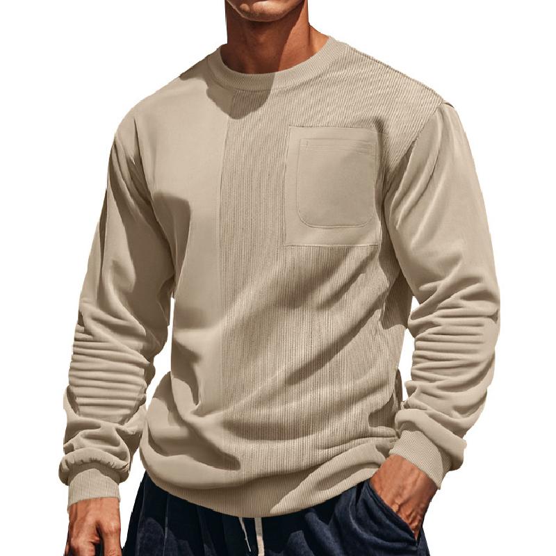 Men's Classic Patchwork Crew Neck Casual Sweatshirt 32696030F