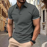 Men's Colorblock Lapel Short Sleeve Polo Shirt 73054475Z