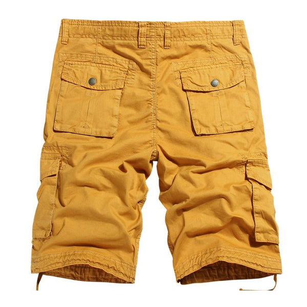 Men's Casual Outdoor Cotton Loose Multi-Pocket Cargo Shorts 67852314M