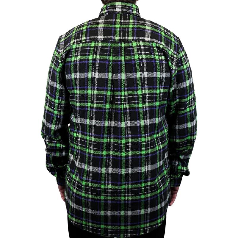 Men's Fashion Red and Green Plaid Lapel Long Sleeve Shirt 55166033F