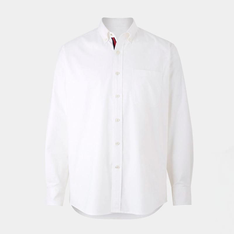 Men's Solid Lapel Long Sleeve Breast Pocket Shirt 67017190Z