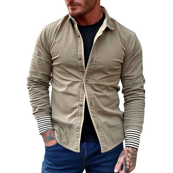 Men's Retro Solid Color Washed Thin Jacket 29778042TO