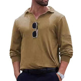 Men's  Long-sleeved Casual Knitted POLO Shirt 57878401X