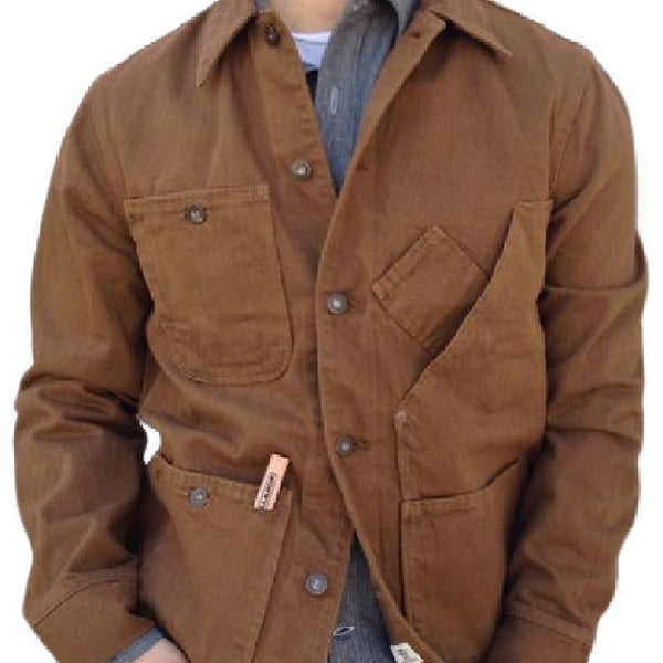 Men's Classic Vintage Canvas Lapel Jacket 70031522F