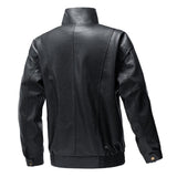 Men's Casual Vintage Stand Collar Leather Jacket 66275210F