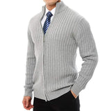 Men's Retro Casual Striped Zipper Knit Cardigan 98033533TO