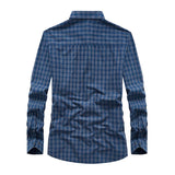 Men's Plaid Lapel Long Sleeve Single Breasted Casual Shirt 87414497Z