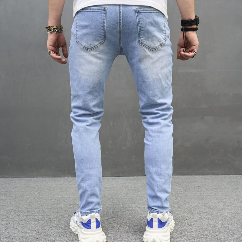 Men's Fashion Distressed Tight Cotton Jeans 98175919Z