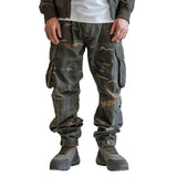 Men's Camouflage Straight Loose Multi-pocket Cargo Pants 23930532Z