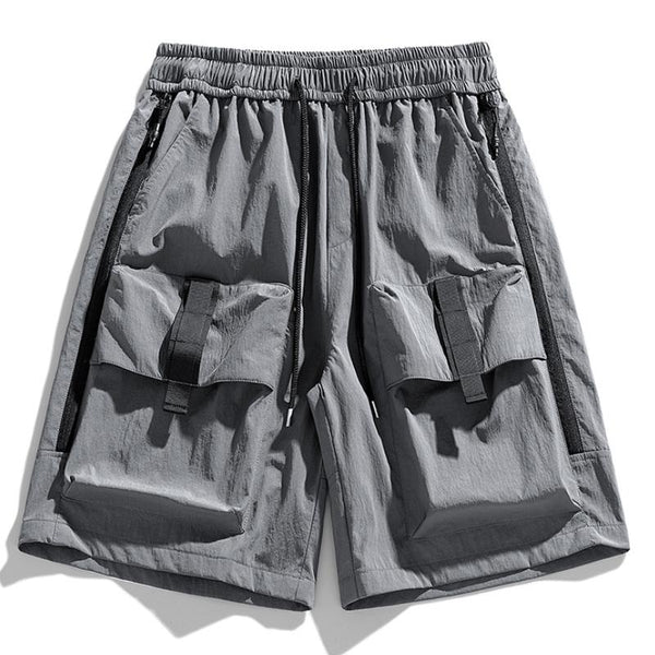 Men's Casual Multi-pocket Quick-drying Elastic Waist Loose Shorts 22093641M