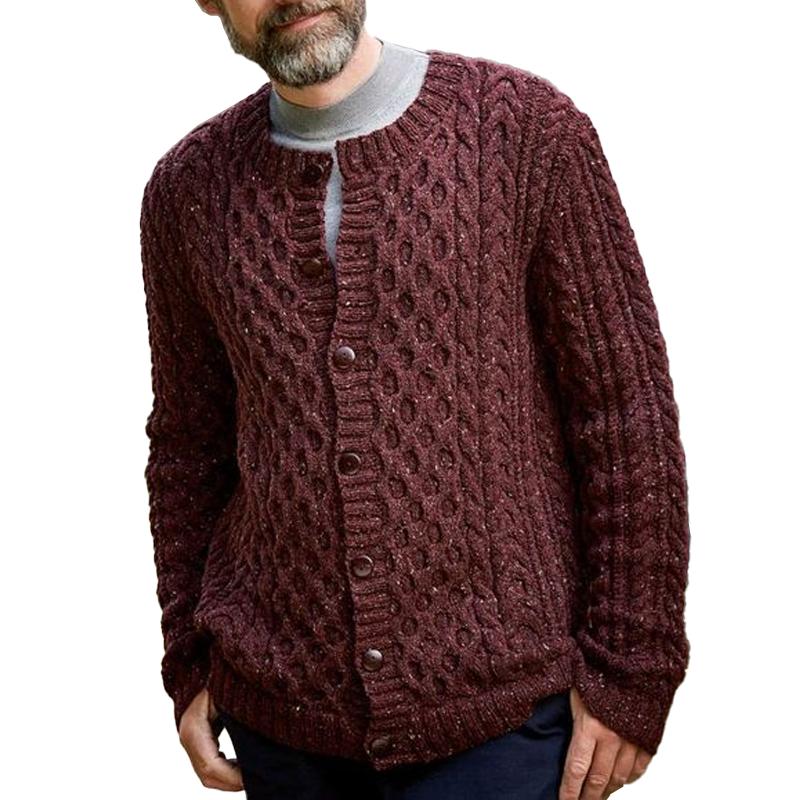 Cardigan monopetto in maglia con scollo rotondo da uomo 18392504Z