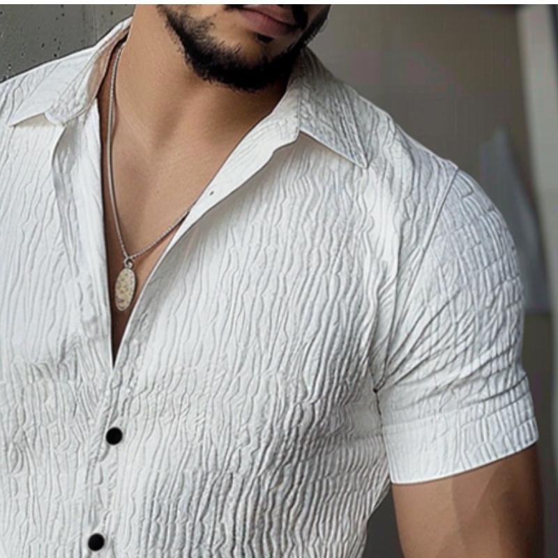 Men's Casual Vintage Short Sleeve Lapel Shirt 02725109TO